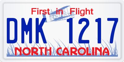 NC license plate DMK1217