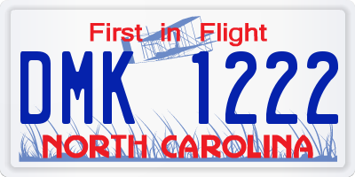 NC license plate DMK1222
