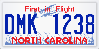 NC license plate DMK1238
