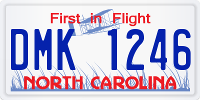 NC license plate DMK1246