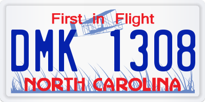 NC license plate DMK1308