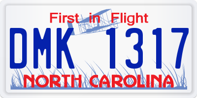 NC license plate DMK1317