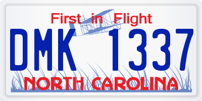 NC license plate DMK1337