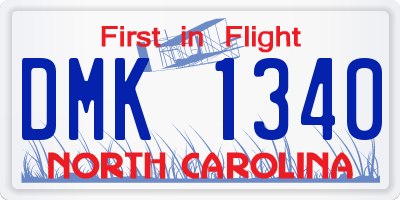 NC license plate DMK1340
