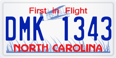 NC license plate DMK1343