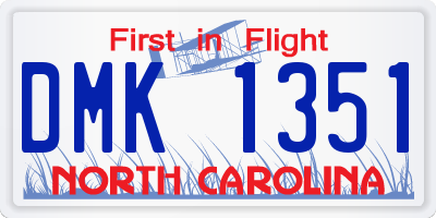 NC license plate DMK1351