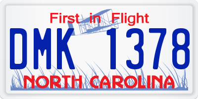 NC license plate DMK1378