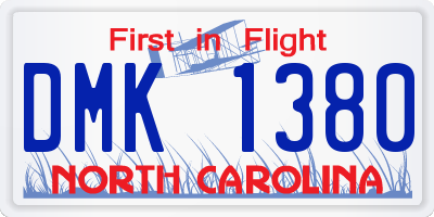 NC license plate DMK1380