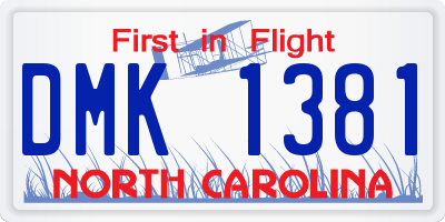 NC license plate DMK1381