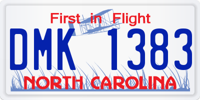NC license plate DMK1383