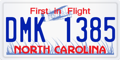 NC license plate DMK1385