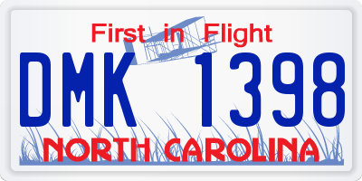 NC license plate DMK1398