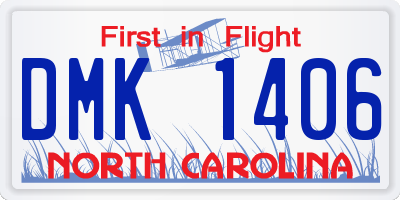 NC license plate DMK1406