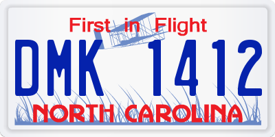 NC license plate DMK1412