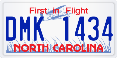NC license plate DMK1434