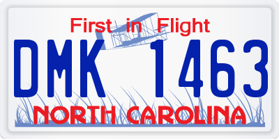 NC license plate DMK1463