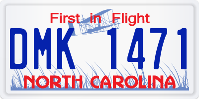 NC license plate DMK1471