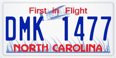 NC license plate DMK1477