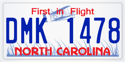 NC license plate DMK1478