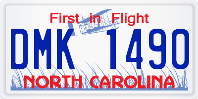 NC license plate DMK1490