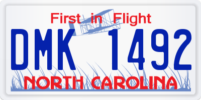 NC license plate DMK1492