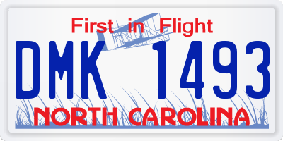 NC license plate DMK1493
