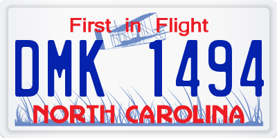 NC license plate DMK1494