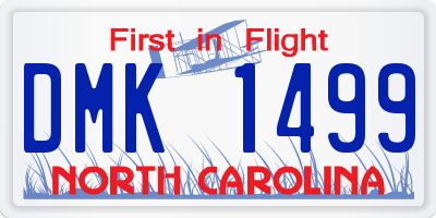 NC license plate DMK1499