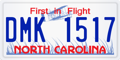 NC license plate DMK1517