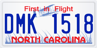 NC license plate DMK1518
