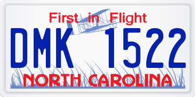 NC license plate DMK1522