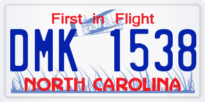 NC license plate DMK1538