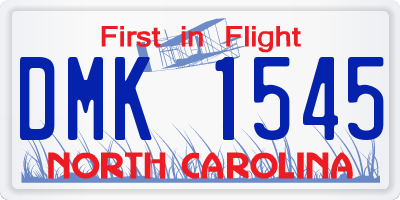 NC license plate DMK1545