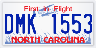 NC license plate DMK1553