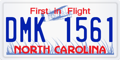 NC license plate DMK1561