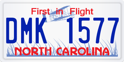 NC license plate DMK1577