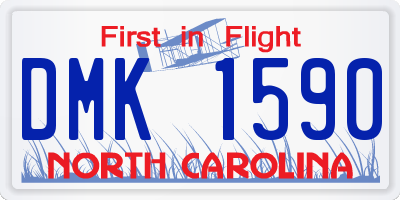 NC license plate DMK1590