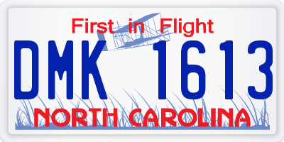NC license plate DMK1613