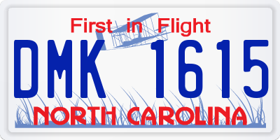 NC license plate DMK1615