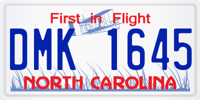 NC license plate DMK1645