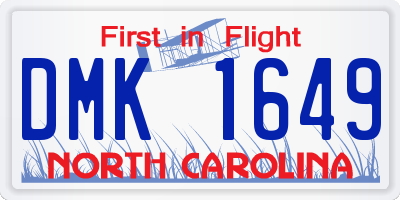NC license plate DMK1649