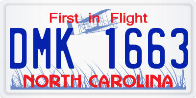 NC license plate DMK1663