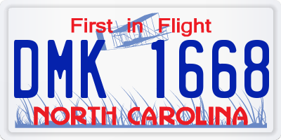 NC license plate DMK1668