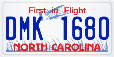 NC license plate DMK1680