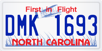 NC license plate DMK1693