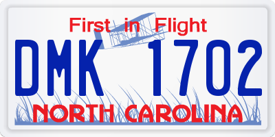 NC license plate DMK1702