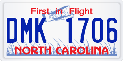 NC license plate DMK1706