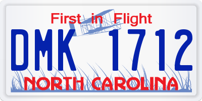 NC license plate DMK1712