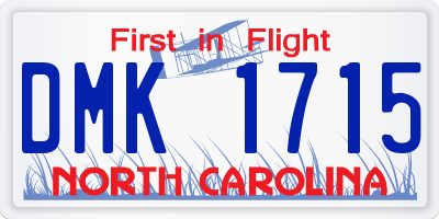 NC license plate DMK1715