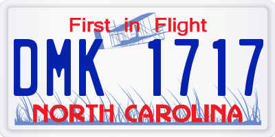 NC license plate DMK1717